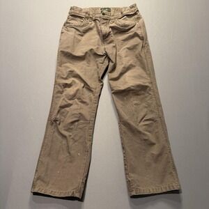 Eddie Bauer Pants Mens 32x30 Brown Carpenter Canvas Utility Rugged Workwear